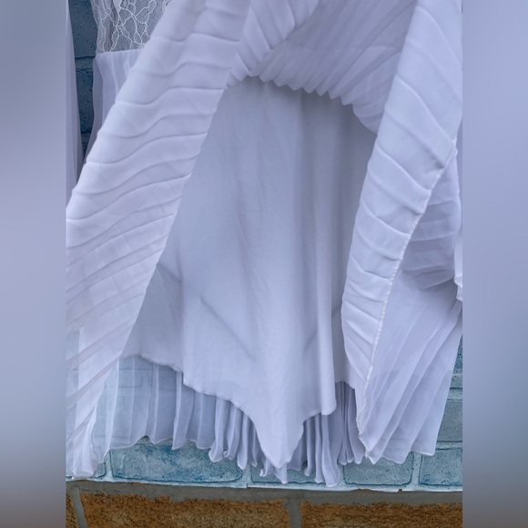 raisa vanessa trendyol white pleated lace embroidered mini dress size 36/6 - Picture 9 of 16